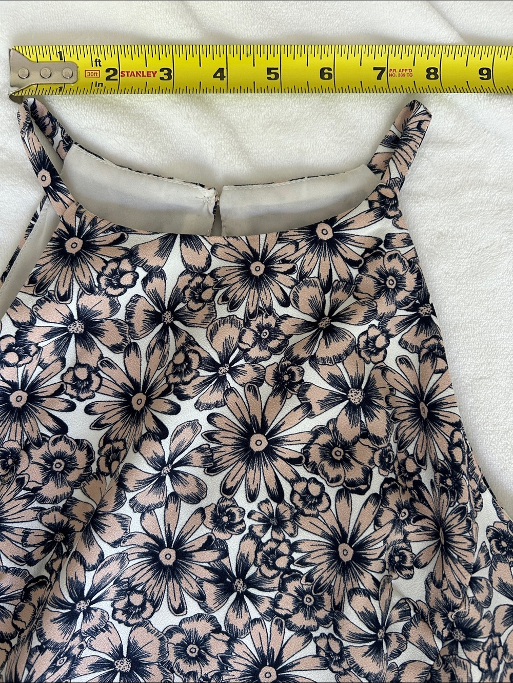 Banana Republic Floral Halter Midi Dress in Beige and Black - Picture 4 of 6